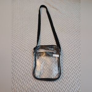 Clear Crossbody Shoulder Bag Black Trim New